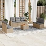 vidaXL Salon de jardin avec coussins 8Pièces mélange beige résine tressée
