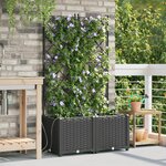 Jardinières vidaXL avec système d'irrigation par eau 2 Pièces Noir