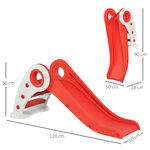 Toboggan enfant pliable 3 à 6 ans usage intérieur extérieur dim. 120l x 50l x 56h cm hdpe rouge