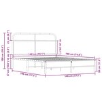 vidaXL Cadre de lit sans matelas 140x190 cm chêne sonoma