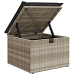 vidaXL Salon de jardin 2 Pièces avec coussins gris clair polyrotin acacia