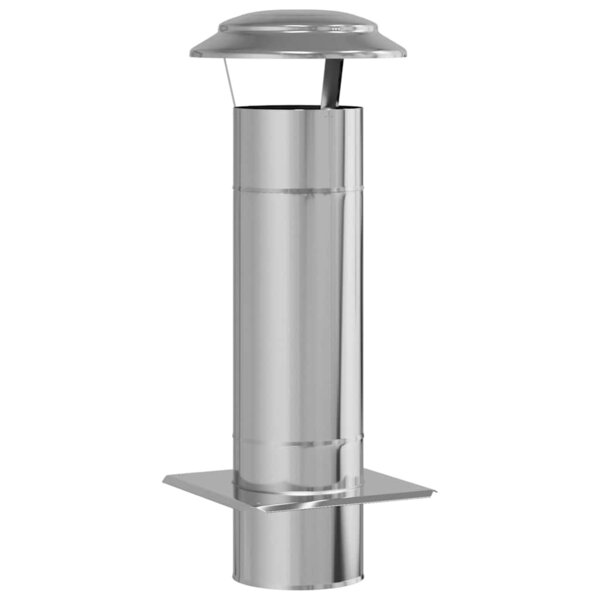 vidaXL Extension de Conduit Argent 25 x 25 x 65 cm Acier inoxydable