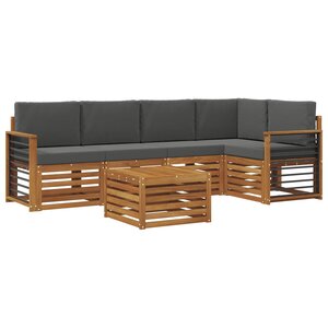 vidaXL Ensemble de canapé d'angle 6 Pièces Naturel et Anthracite