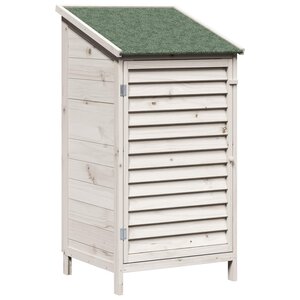 vidaXL Abri de jardin Blanc 59 x 56 x 113 5 cm Bois de Sapin Massif