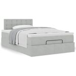 vidaXL Cadre de lit ottoman et matelas gris clair 120x200 cm velours