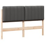 vidaXL Tête de lit capitonnée Brun et gris foncé 140 cm Pin massif
