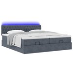 VidaXL Cadre de lit ottoman avec matelas gris foncé 180x200cm velours