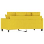 vidaXL Canapé à 2 places Jaune clair 140 cm Tissu