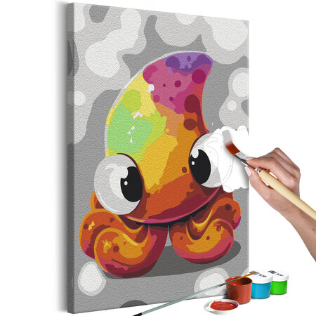 Tableau à peindre par soi-même - funny octopus l x h en cm 40x60