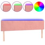 vidaXL Tête de lit à LED Rose 180x5x78/88 cm Velours
