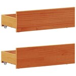 vidaXL Lit bibliothèque sans matelas cire marron 90x190 cm pin massif
