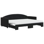 vidaXL Lit de jour avec lit gigogne et matelas noir 80x200 cm velours