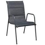 vidaXL Mobilier de salle à manger d'extérieur 7 Pièces Acier Noir