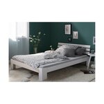 Lit double en bois massif 160x200cm blanc pin lit futon a lattes cadre de lit
