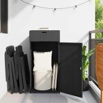 vidaXL Armoire de rangement de jardin noir 55x55x111 cm résine tressée