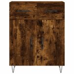 vidaXL Buffet haut Chêne fumé 69 5x34x180 cm Bois d'ingénierie