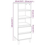vidaXL Buffet haut Blanc brillant 40x36x110 cm Bois d'ingénierie