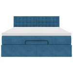 vidaXL Cadre de lit ottoman avec matelas bleu foncé 140x190 cm velours
