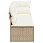 vidaXL Canapé de jardin avec coussins 4 places beige résine tressée