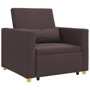 vidaXL Canapé-lit escamotable simple Marron foncé tissu