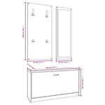 vidaXL Ensemble d'armoires à chaussures 3-en-1 Blanc Bois d'ingénierie