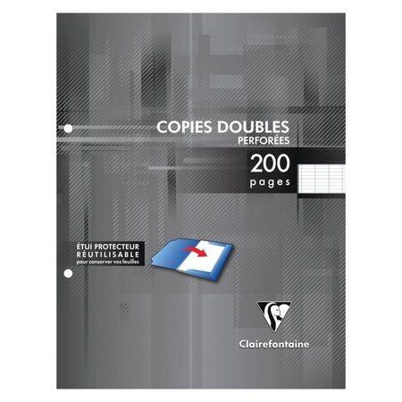 CLAIREFONTAINE - Copies doubles blanches perforées - 17 x 22 - 200 pages Seyes