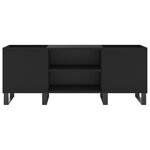 vidaXL Armoire à disques noir 121x38x48 cm bois d'ingénierie