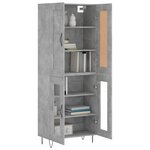 vidaXL Buffet haut Gris béton 69 5x34x180 cm Bois d'ingénierie