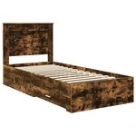 vidaXL Cadre de lit Chêne Fumé et Argent 75 x 190 cm Bois d'ingénierie
