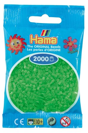 2 000 perles mini (petites perles Ø2 5 mm) vert fluorescent