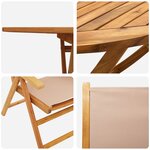vidaXL Ensemble de Salle à Manger de Jardin 7 Pièces en Bois d'Acacia Taupe