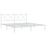 vidaXL Cadre de lit métal sans matelas et tête de lit blanc 183x213 cm