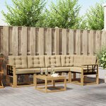 vidaXL Ensemble de canapés d'extérieur 6 Pièces Blanc et Beige