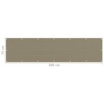 vidaXL Écran de balcon Taupe 75x300 cm PEHD