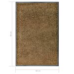 vidaXL Paillasson lavable Marron 60x90 cm