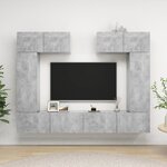 vidaXL Ensemble de meubles TV 6 Pièces Gris béton Bois d'ingénierie