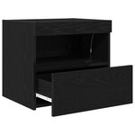 Meubles de chevet vidaXL avec lumières LED 2 Pièces Chêne noir 50x40x45 cm