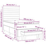 vidaXL Sommier à lattes de lit avec matelas Gris foncé 90x200 cm Tissu