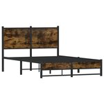 vidaXL Cadre de lit en métal sans matelas chêne fumé 120x200 cm