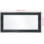 vidaXL Miroir mural style baroque 100x50 cm noir