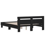 vidaXL Cadre de lit avec tête de lit noir 140x200 cm bois d'ingénierie