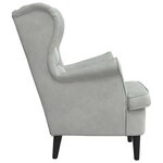 vidaXL Fauteuil Gris clair 71 x 92 x 91 cm Velours