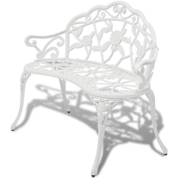 vidaXL Banc de jardin 100 cm Aluminium coulé Blanc
