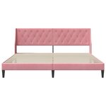 vidaXL Cadre de lit avec tête de lit Rose 200 x 200 cm Velours