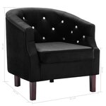 vidaXL Fauteuil noir velours