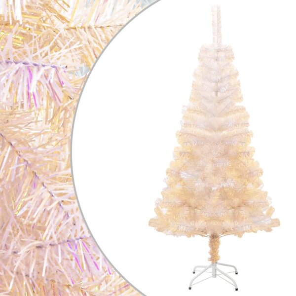vidaXL Sapin de Noël artificiel pointes iridescentes Blanc 120 cm PVC