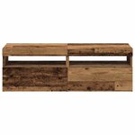 vidaXL Meubles TV avec lumières LED 2 Pièces vieux bois bois d'ingénierie