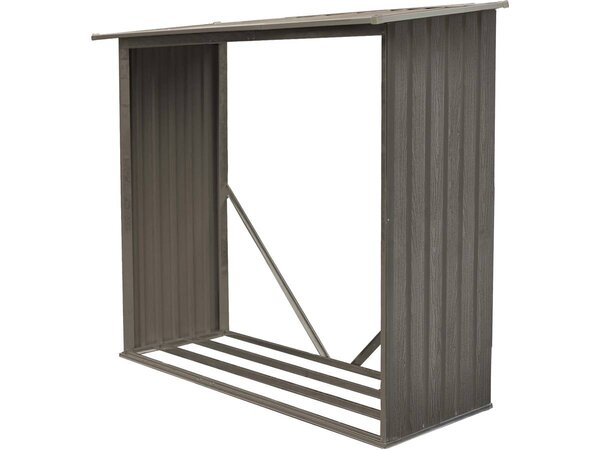Abri bûches métal "Bois vieilli 625" - 1 37m² - 182 x 75 x 160 cm - Gris