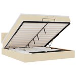 VidaXL Cadre de lit ottoman avec matelas crème 200x200cm tissu