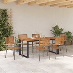 vidaXL Ensemble de salle à manger pour jardin 7 Pièces Gris